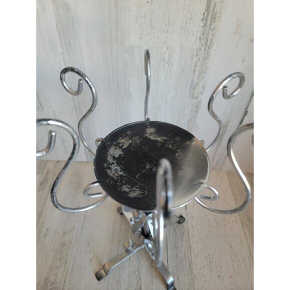 Metal silver swirl candle holder Halloween home decor figure - Picture 9 of 11